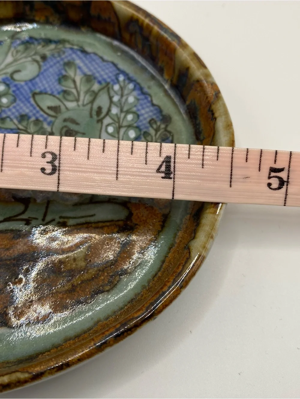 Decorative Ceramic Accent Dish in Green and Brown